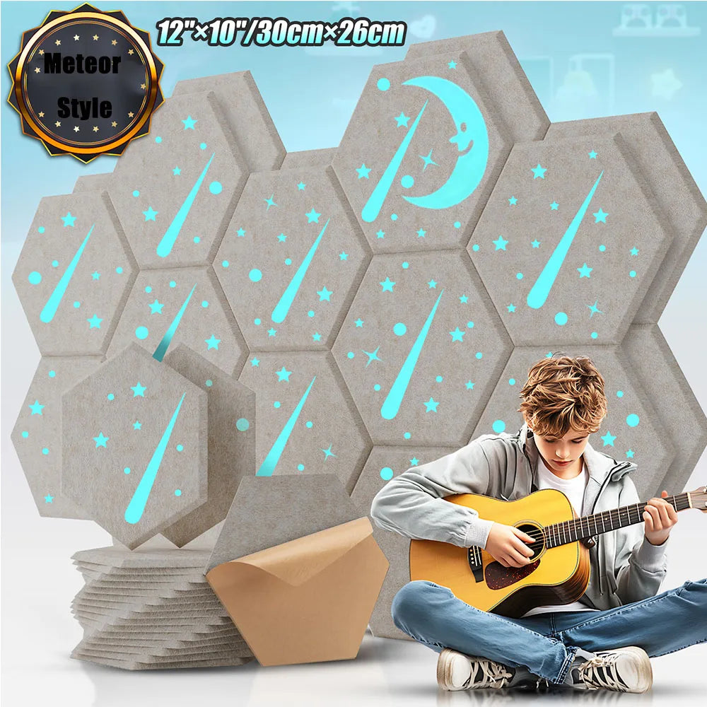 18-Pack Hexagonal Self-Adhesive Acoustic Panels