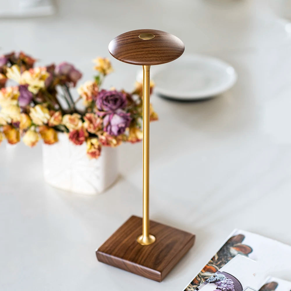 Walnut Wood Vintage Table Lamp