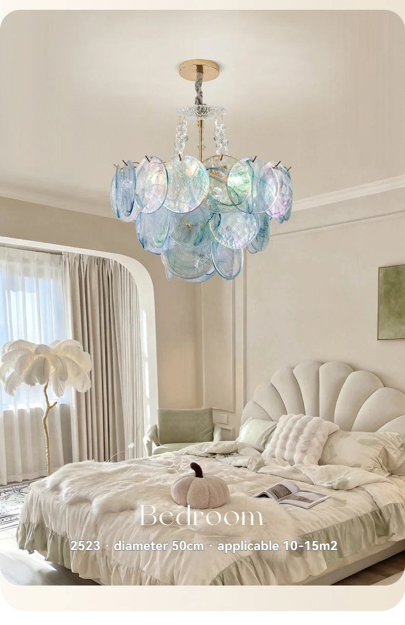Murano-Style Blue Luxury Glass Chandelier