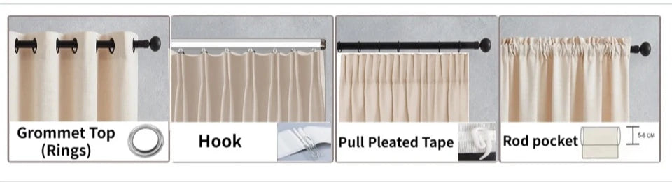 Custom Size 1Pc Hook 100% Blackout Curtains for Living Room Bedroom Thermal Insulated Waterproof Window Decor 창문커텐 Door Blinds