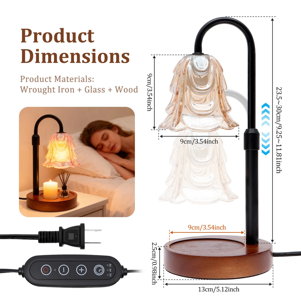 Floral Dimmable Candle Warmer Lamp