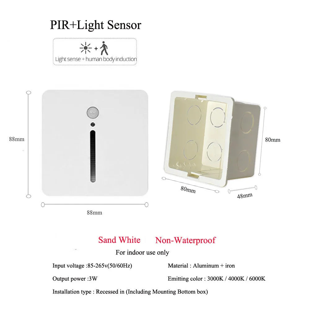 Night Motion-Sensor LED Wall Light