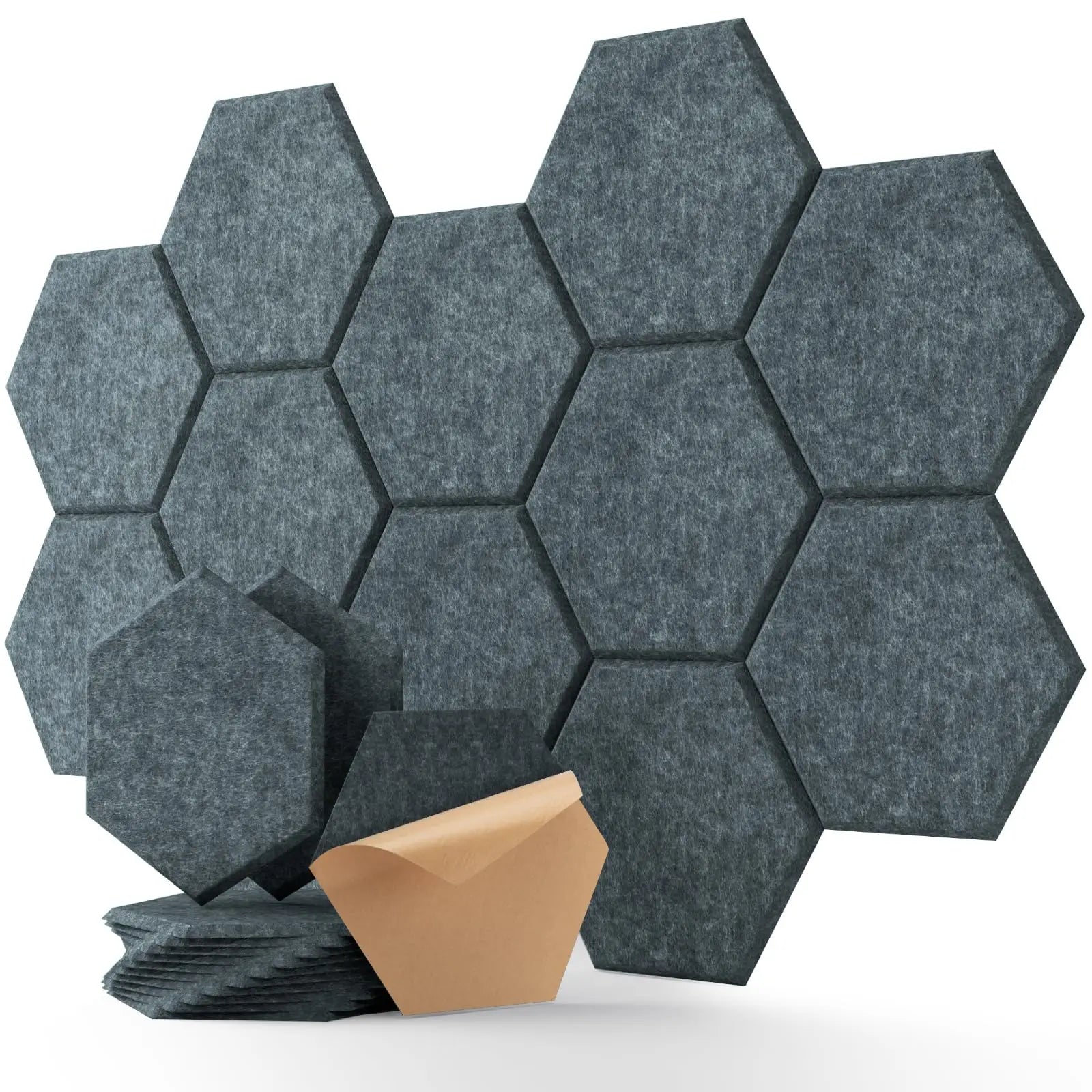 18-Pack Hexagonal Self-Adhesive Acoustic Panels