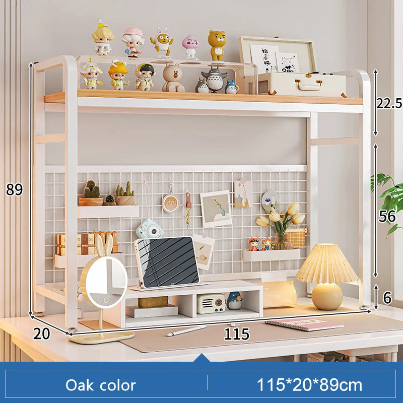 Grid Bookshelf Computer Desk