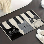 Striped Cat Waterproof Area Rug