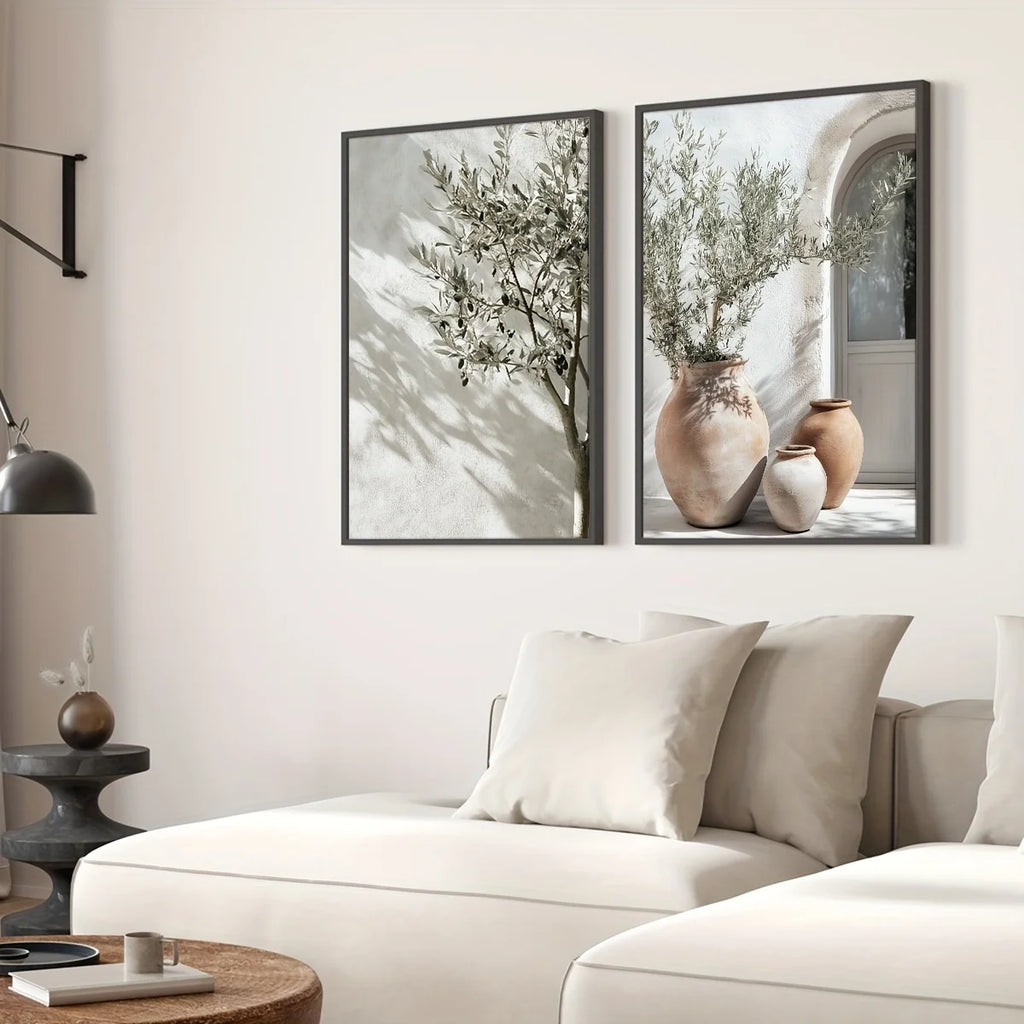 Olive Tree Shadow Canvas Print Set