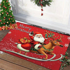 Gingerbread & Santa Christmas Door Mat
