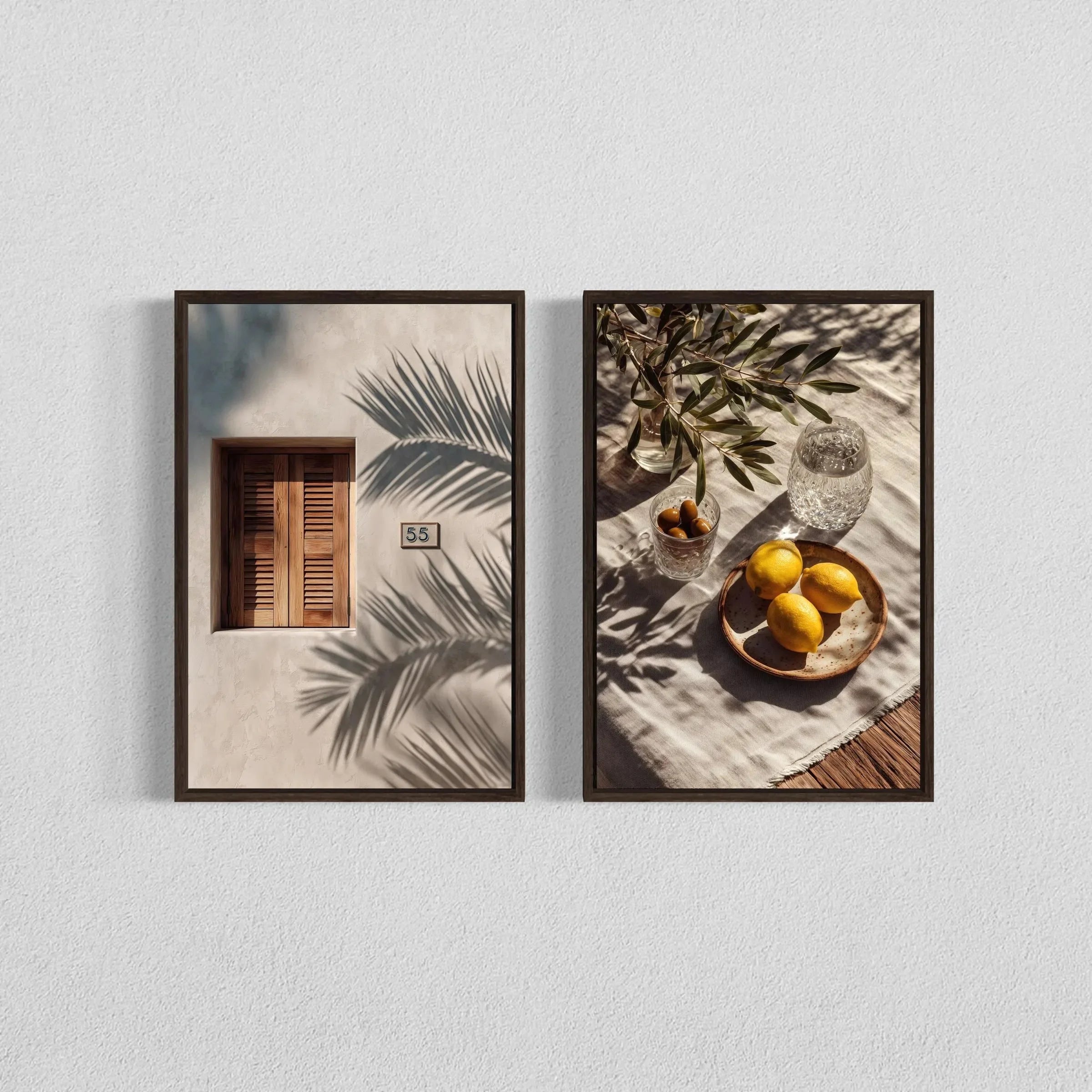 Olive Tree Shadow Canvas Print Set