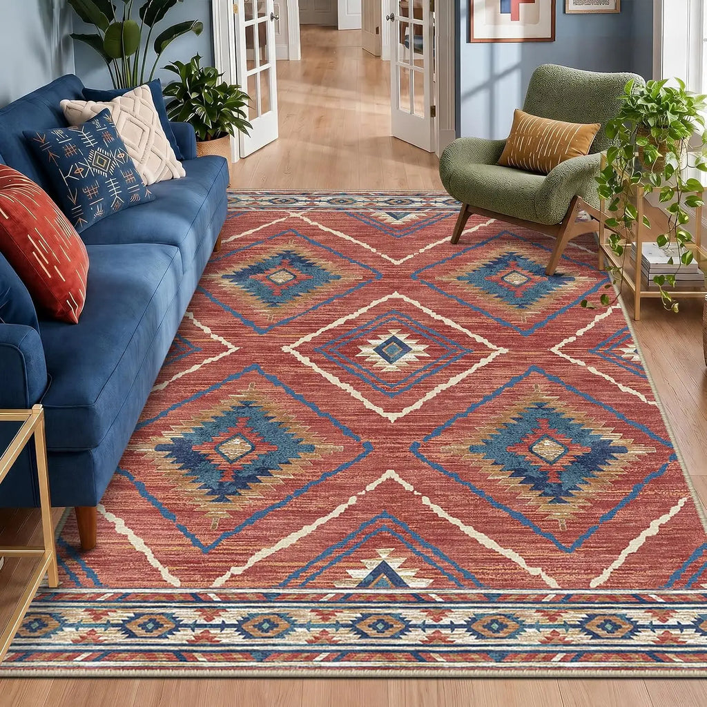 Southwestern Washable Area Rug