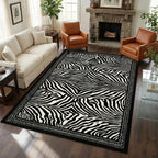 Pink Zebra Machine-Washable Area Rug