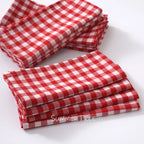 Set of 10 Gingham Cotton Napkins 42x42cm Reusable Check Cloth Napkin for Wedding Christmas Dinner Party Banquet Home Table Decor