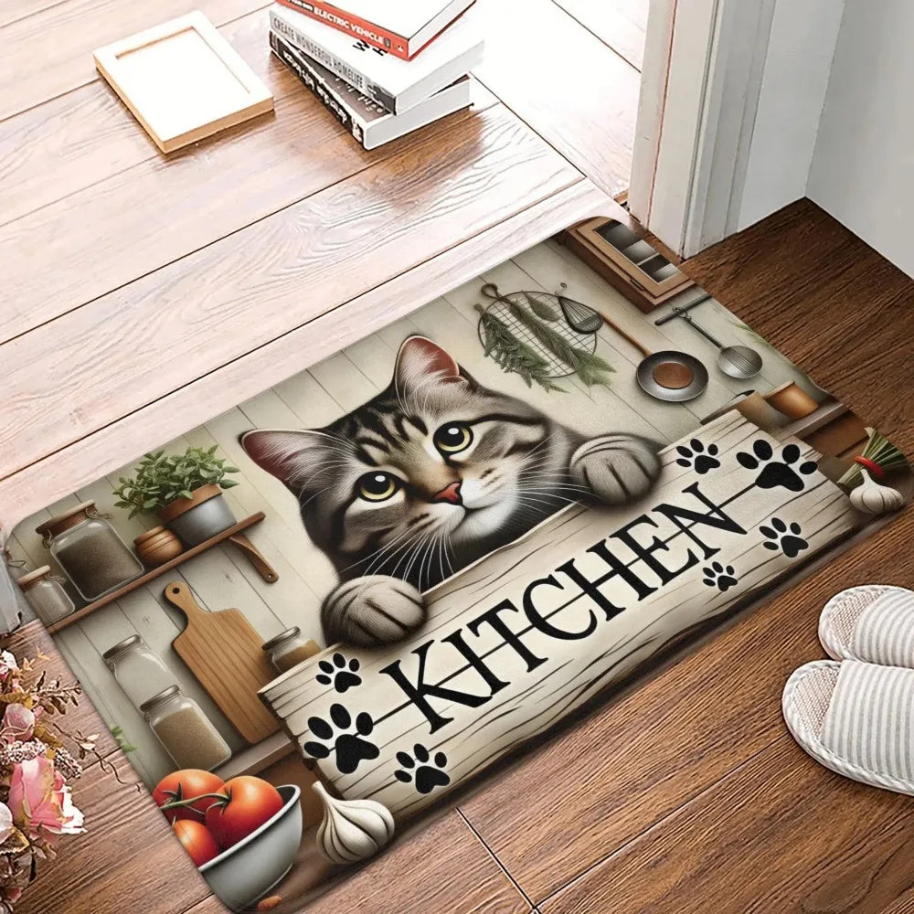 Kitten-Themed Easy-Clean Door Mat
