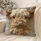 Highland Cow Throw Pillow Cover