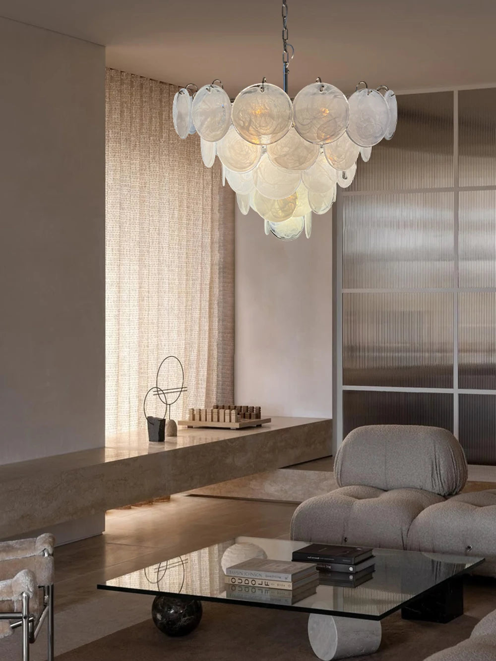 Dimmable Glass-Piece LED Chandelier