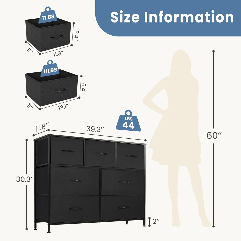 7-Drawer Fabric Dresser