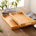 New Rectangular Storage Tray household Solid Wood Storage Plate Bamboo Water Cup Plate Dried Fruit Water Cup Plate