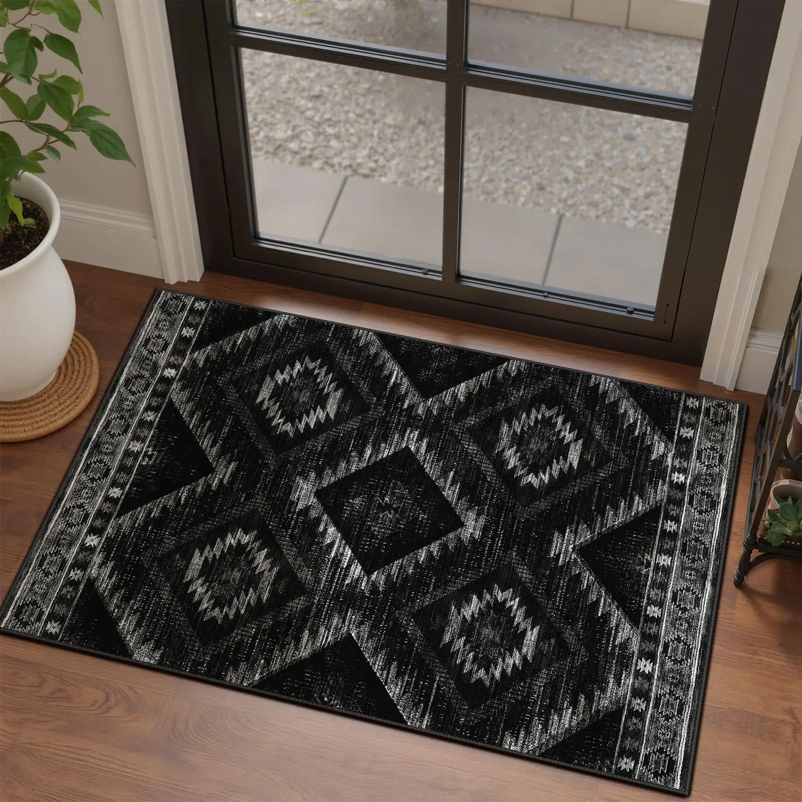 Southwestern Washable Area Rug
