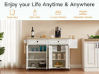 60-Inch Drop-Leaf Rolling Kitchen Island