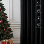 Black Semi-Blackout Window Curtains