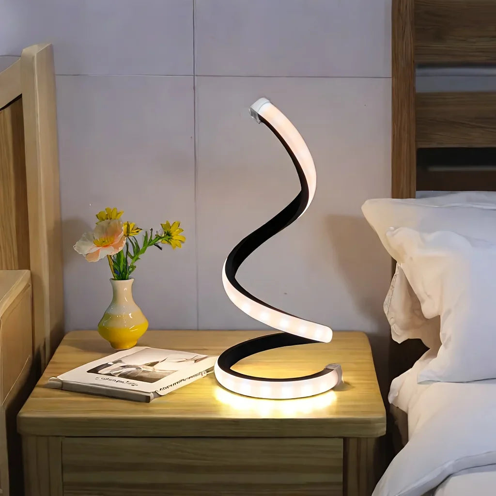 Spiral Motion-Sensor Dimmable LED Table Lamp