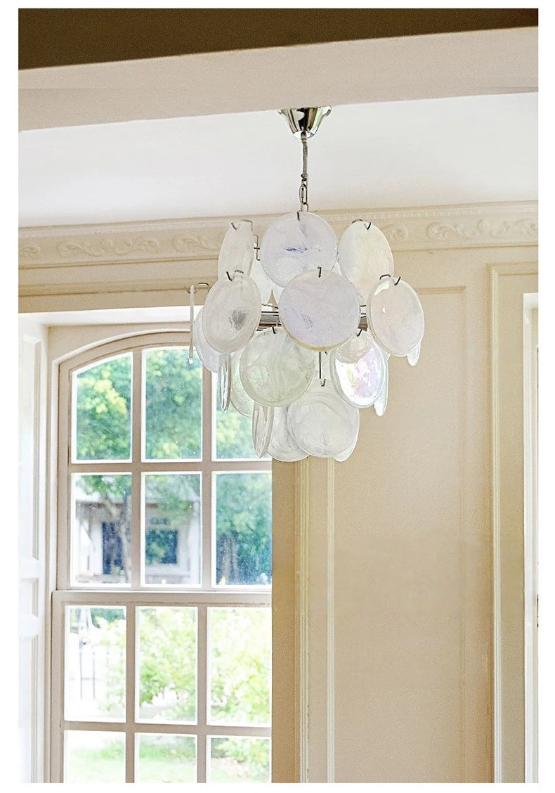 Murano-Style Pink Glass Chandelier