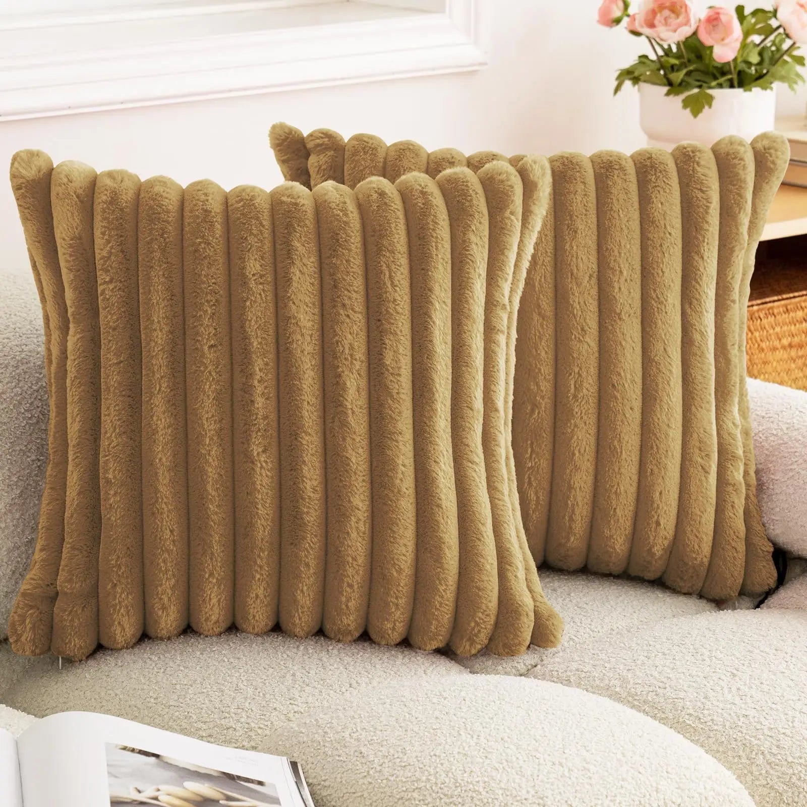 PlushStripe Cushion Cover