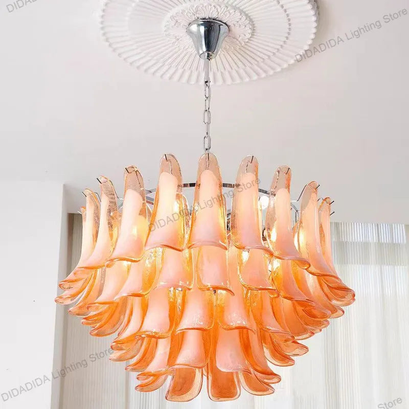 Murano-Style Multicolor Horseshoe Glass Pendant Light