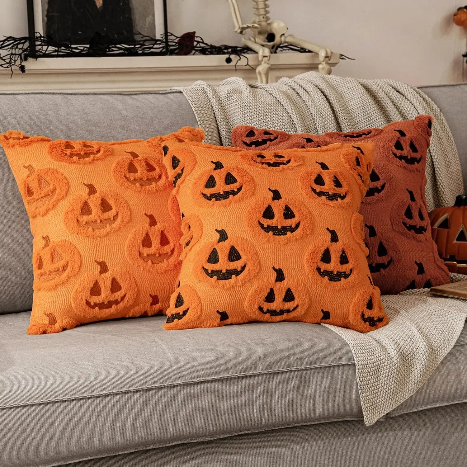 Pumpkin Halloween Throw Pillow Covers