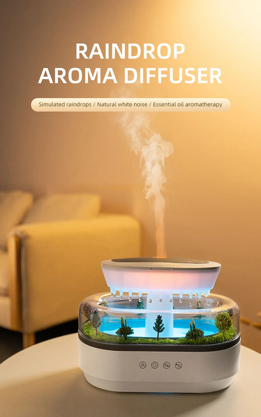 Color-Light Rain Cloud Aroma Diffuser