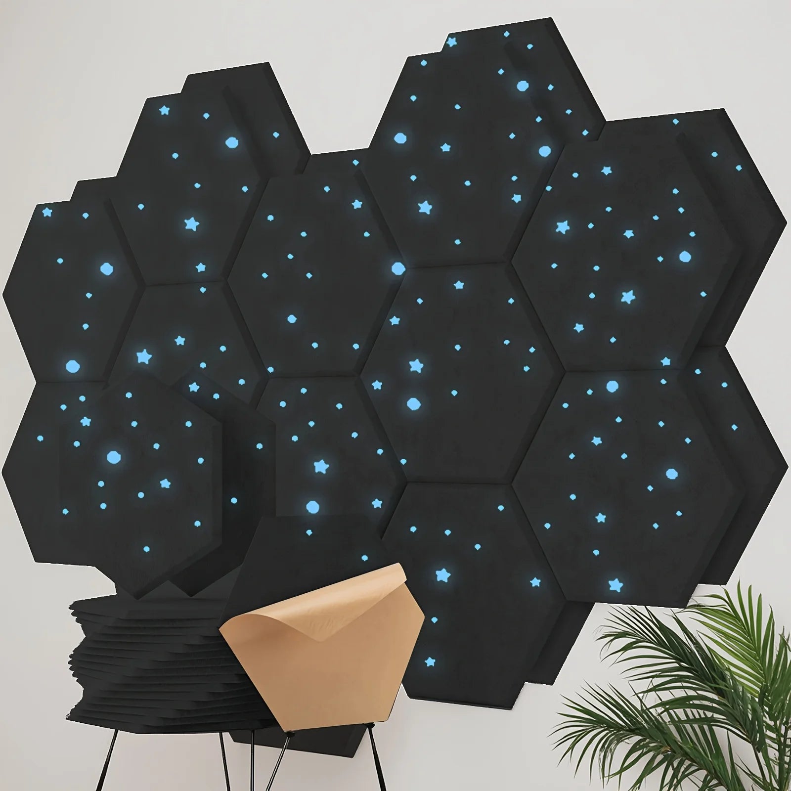 18-Pack Hexagonal Self-Adhesive Acoustic Panels