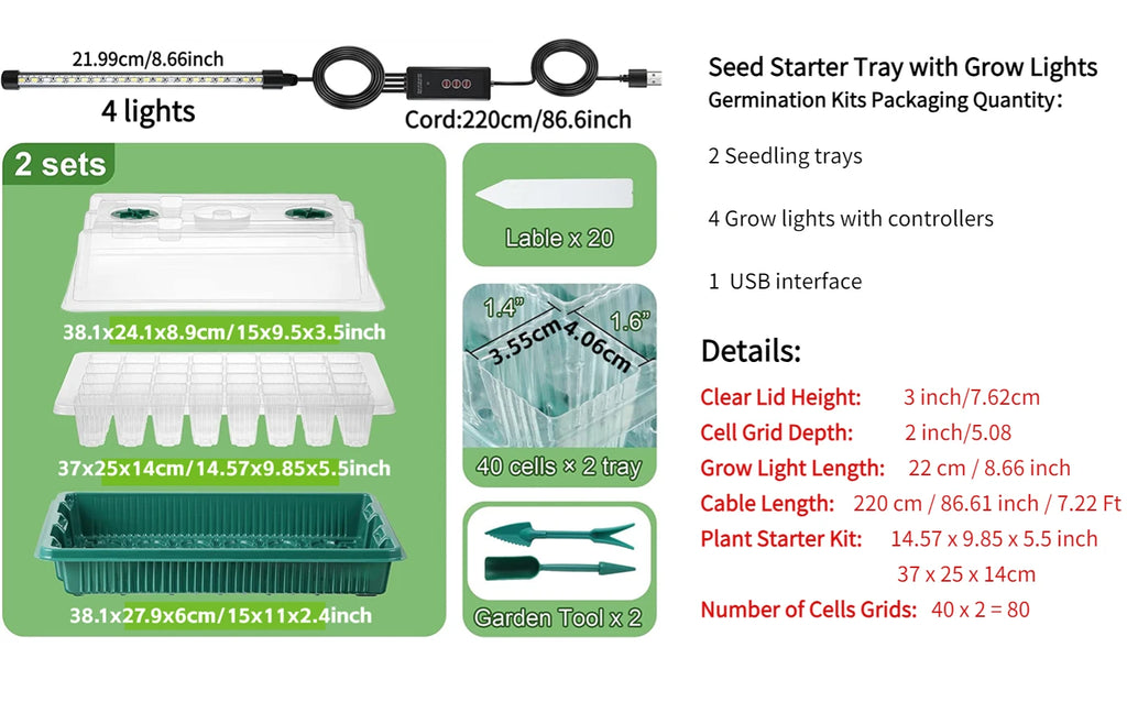 LED Seed Starter Tray Kit