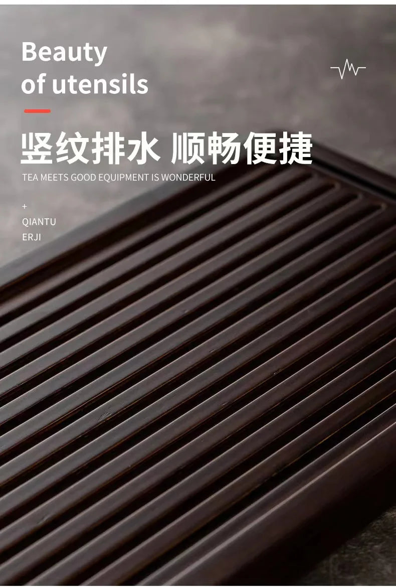 Solid Bamboo Wood Tea Tray Portable Rattan Mat Rectangle Serving Table Plate Storage Dish for Hotel Tea Plate Accessories Saucer