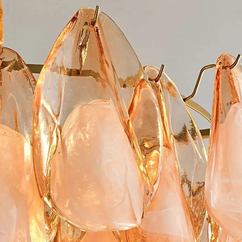 Murano-Style Petal Luxury Glass Chandelier