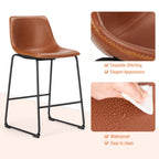 Set of 2 PU Leather Counter Stools