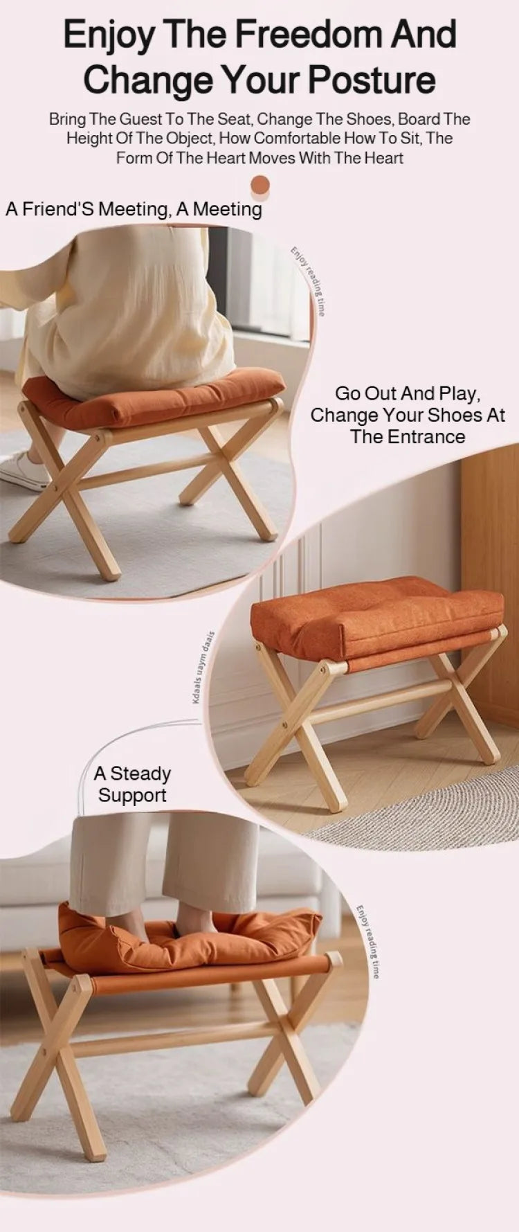Folding Upholstered Footstool
