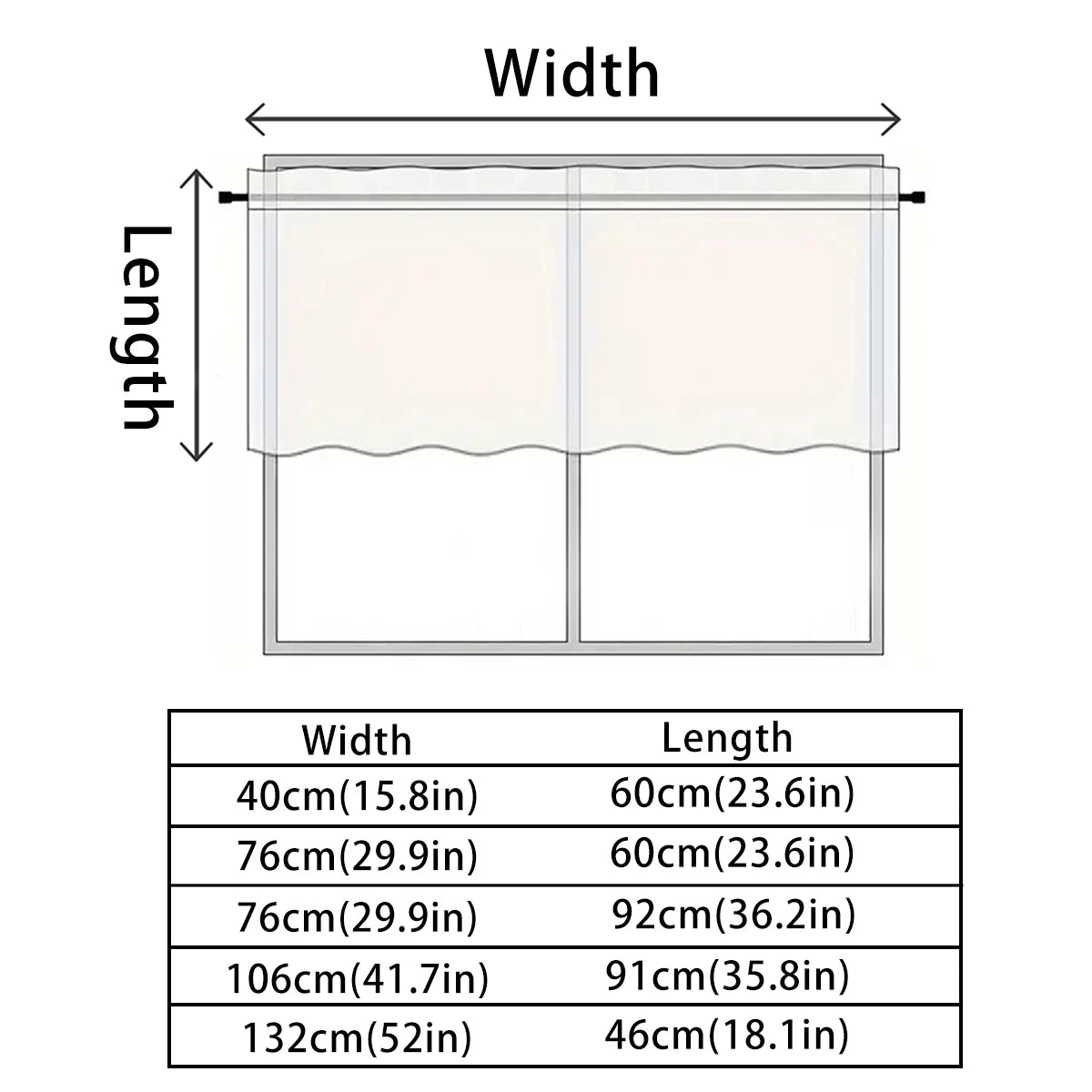 Short Blackout Kitchen & Bathroom Curtain