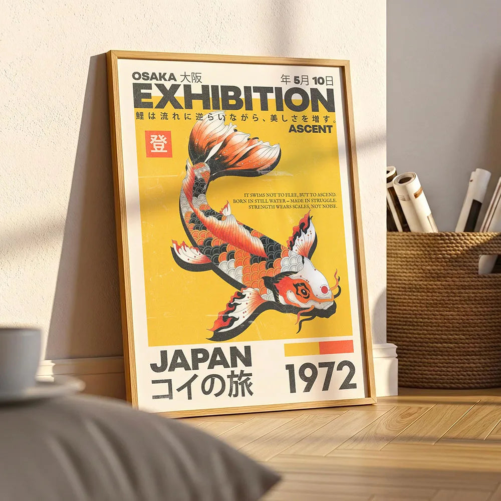 Japanese Koi Botanical Canvas Print