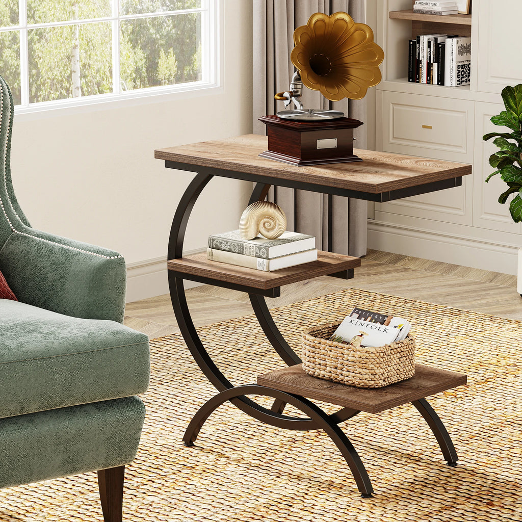 3-Tier C-Shaped Side Table