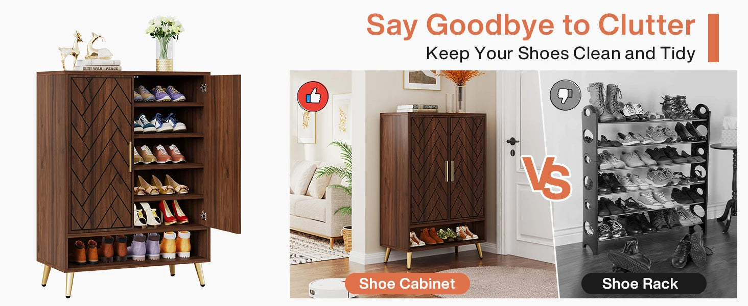 WalnutHaven 6-Tier Shoe Cabinet