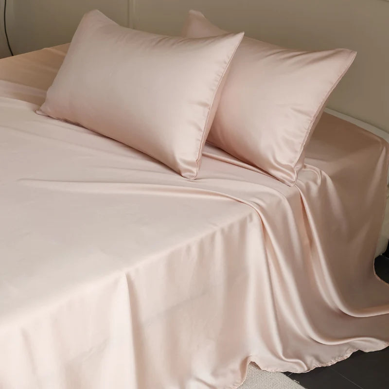 100% Silk Bed Sheet Set Luxury Mulberry Silk Bedding Sets Twin Full Double Queen King Size Fitted Sheet Flat Sheet Pillowcase