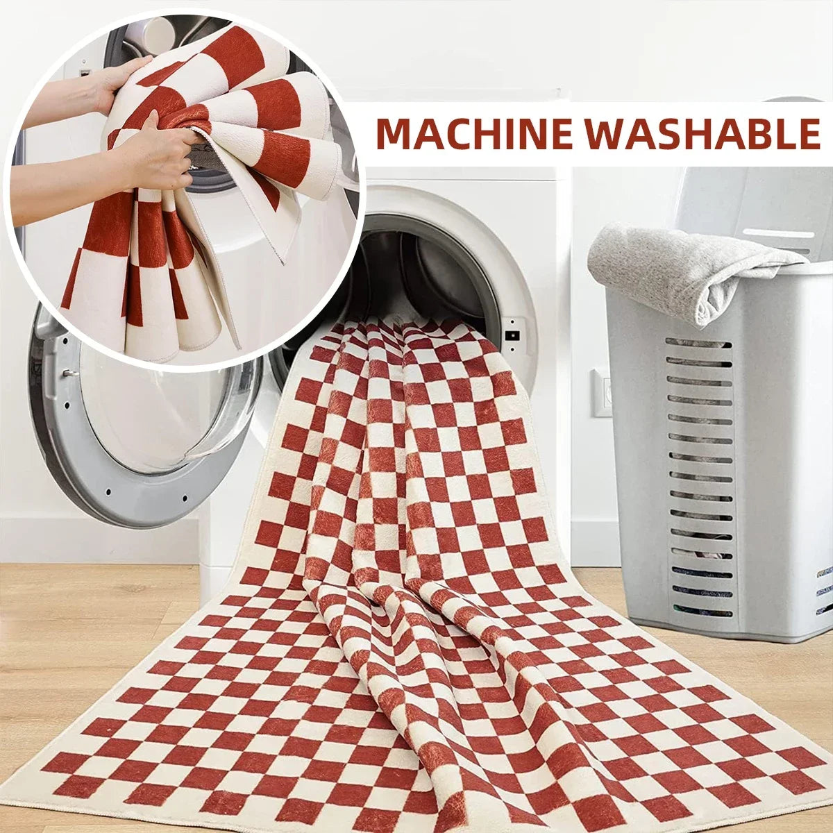 Pink Zebra Machine-Washable Area Rug