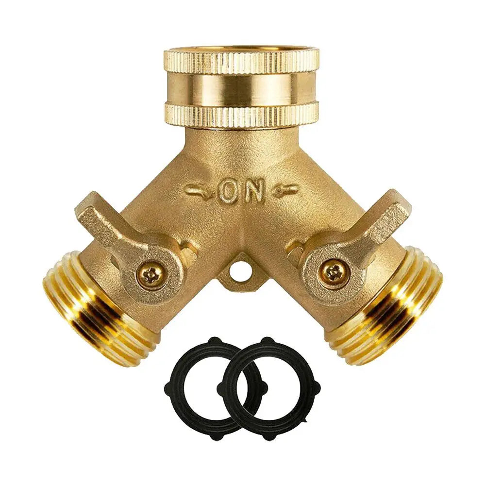 Brass Two-Way Garden Hose Splitter