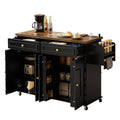 60-Inch Drop-Leaf Rolling Kitchen Island