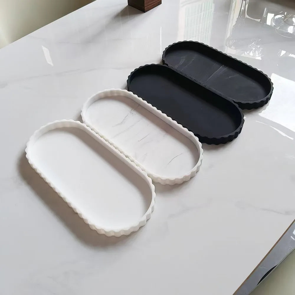 Silicone Wave-Edge Vanity Tray