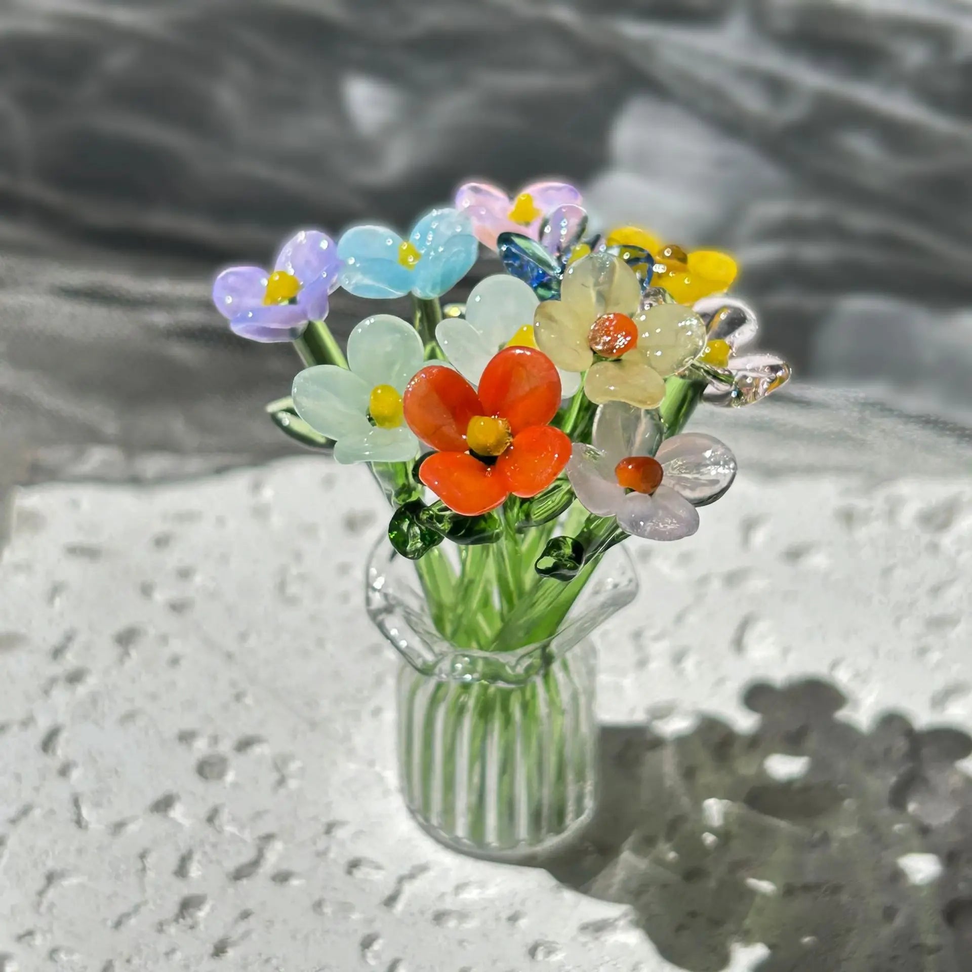Hand-Blown Glass Flower Arrangement