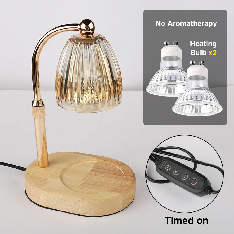 Glass-Shade Candle Warmer Lamp