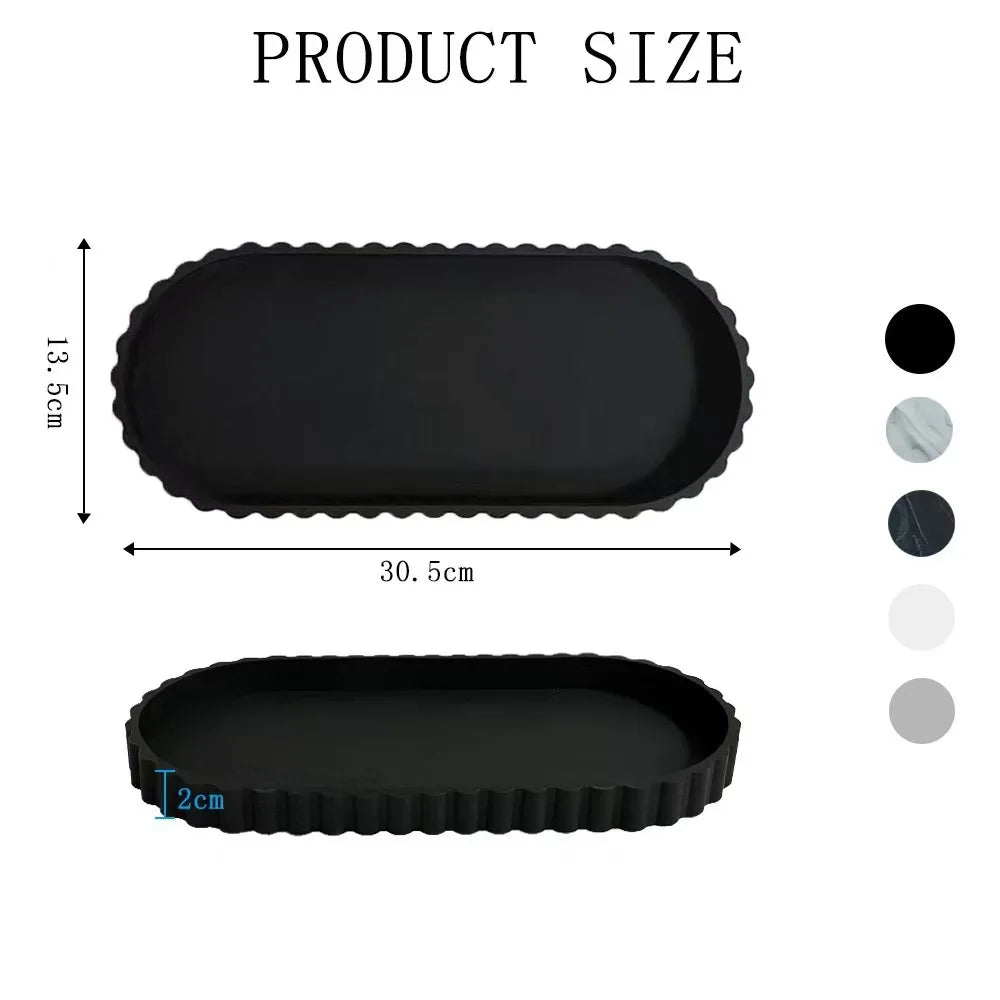 Silicone Wave-Edge Vanity Tray