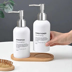 Refillable Shower Soap Bottles with Gold Pump, Shampoo and Conditioner Soap Dispenser for Bathroom Decor Upgrade