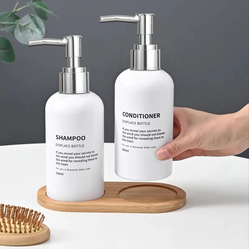 Refillable Shower Soap Bottles with Gold Pump, Shampoo and Conditioner Soap Dispenser for Bathroom Decor Upgrade