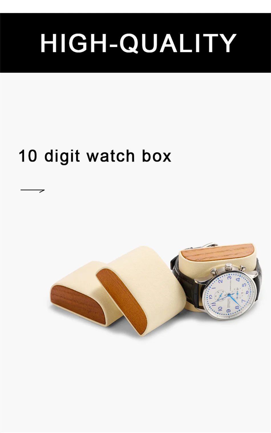 Oirlv 10 Grids Watch Box Wooden Jewelry Box Watch Organizer Case Men Women Mechanical Watchs Storage Case Wristwatch Display Box
